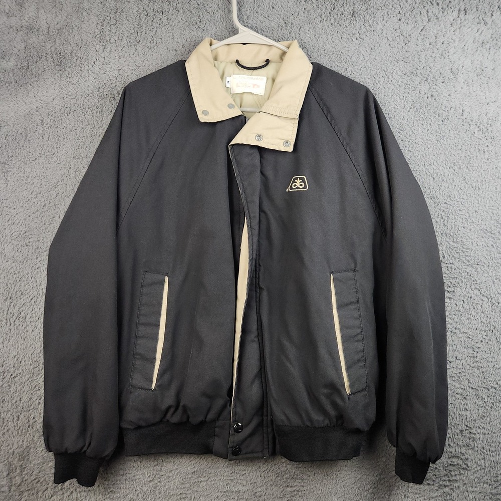 Vintage Pioneer Hi-Bred Seed Jacket Mens Medium USA Union Made Quilted Snap Zip